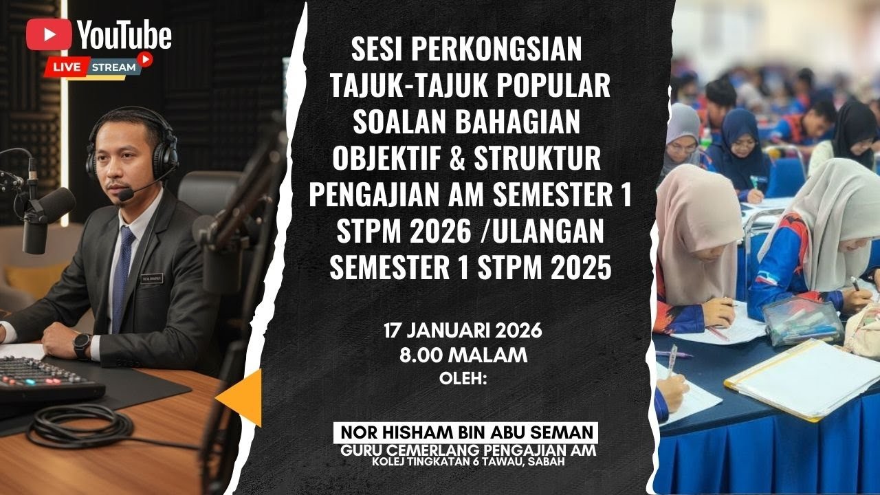 🔴 [LIVE] SESI PERKONGSIAN TAJUK-TAJUK POPULAR SOALAN BAH. OBJEKTIF & STRUKTUR PENGAJIAN AM SEM 1