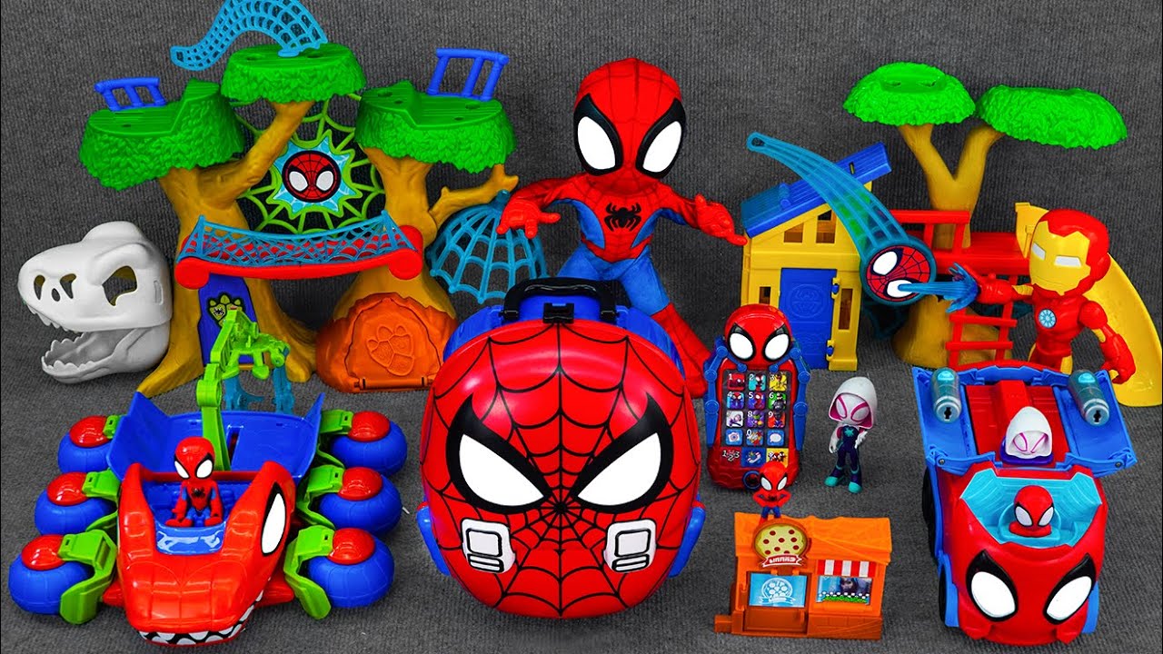 Marvel Spiderman Toys Unboxing Review | VenomVersus Dino-Webs Treehouse vs Spidey Playground Playset