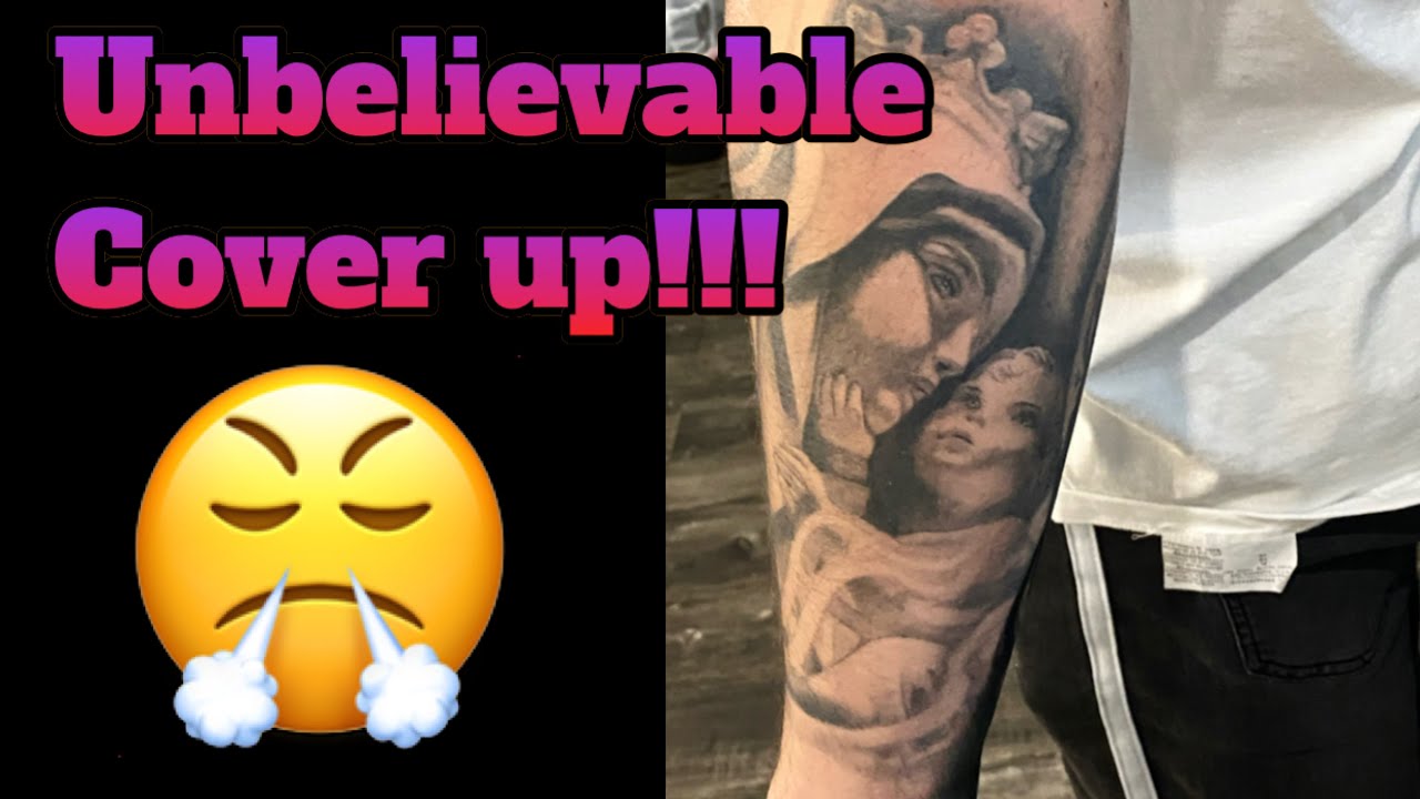 UNBELIEVABLE COVER UP 😱 tattoo tutorial by @mr.reyesink
