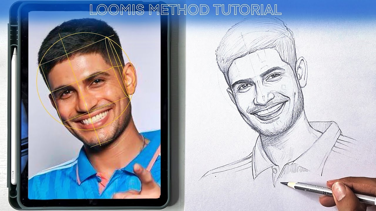 How to Draw With Loomis Method // Subhman Gill Portrait Drawing Tutorial Step By Step
