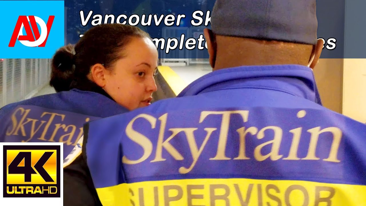 Vancouver SKYTRAIN CREW IN ACTION: MANUALLY DRIVE TRAIN Into Station, Millennium Line Eastbound - 4K