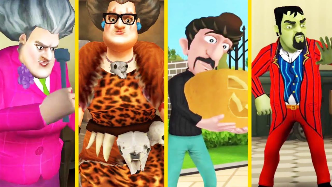 Scary Teacher 3D Vs Scary Robber Vs Stranger 3D vs Miss T Who is win