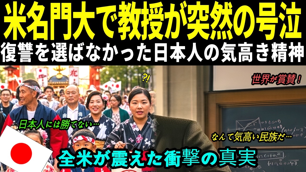 【海外の反応】米国が驚愕！米名門大の教授を号泣させた「日本の真の姿」に世界が称賛