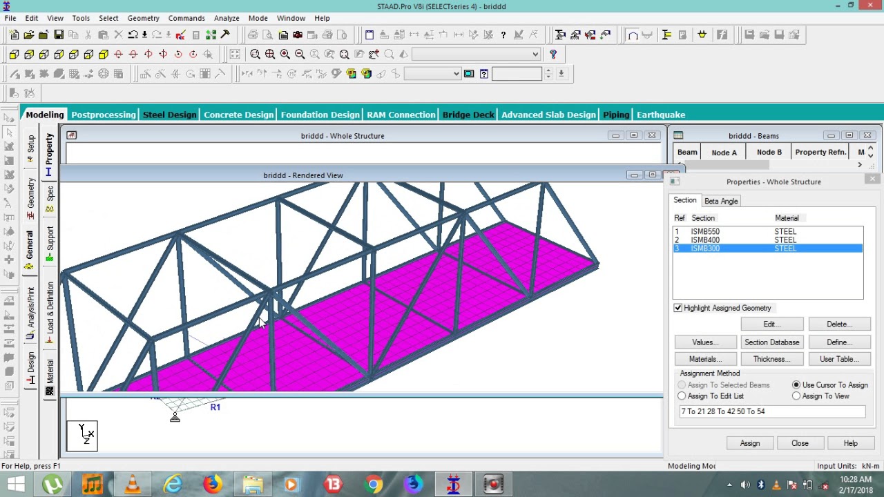 Staad pro V8i tutorial 8 (bridge)