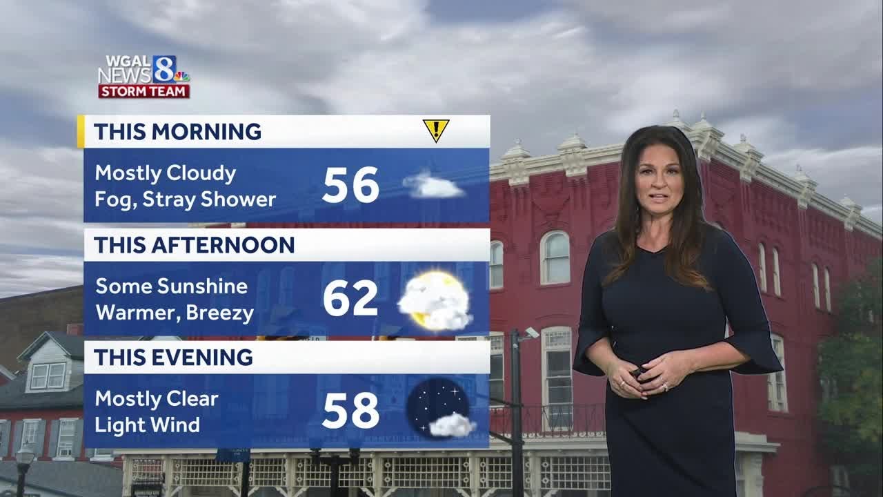 Morning fog, then slowly clearing skies, milder in the 60s for South-Central PA