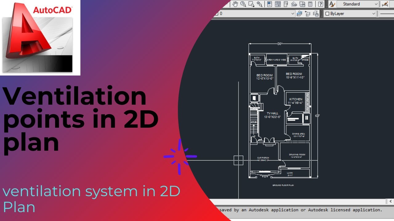 VENTILATION SYSTEM IN THE 2D PLAN IN URDU AND HINDI.