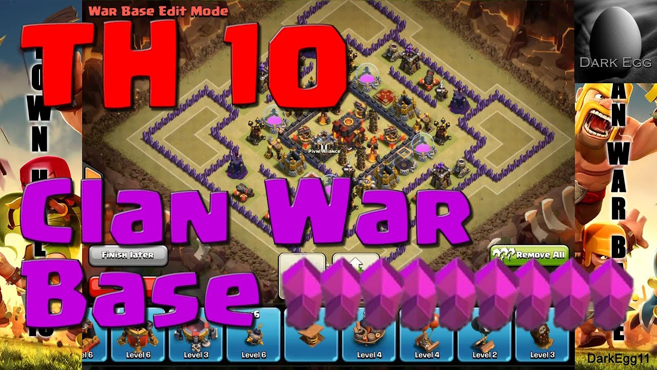 Clash of Clans: Town Hall 10 Clan War Base (25 wall update)
