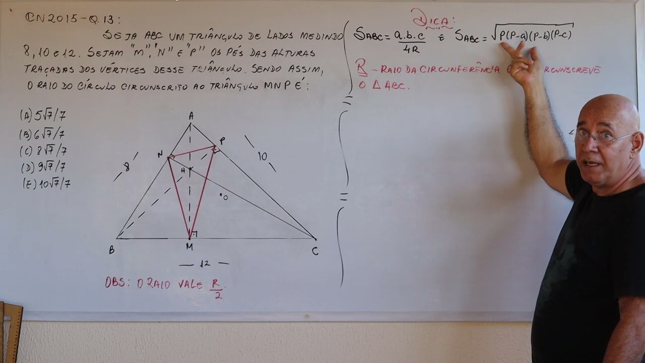 Colégio Naval 2015 Q13: Triângulo órtico.