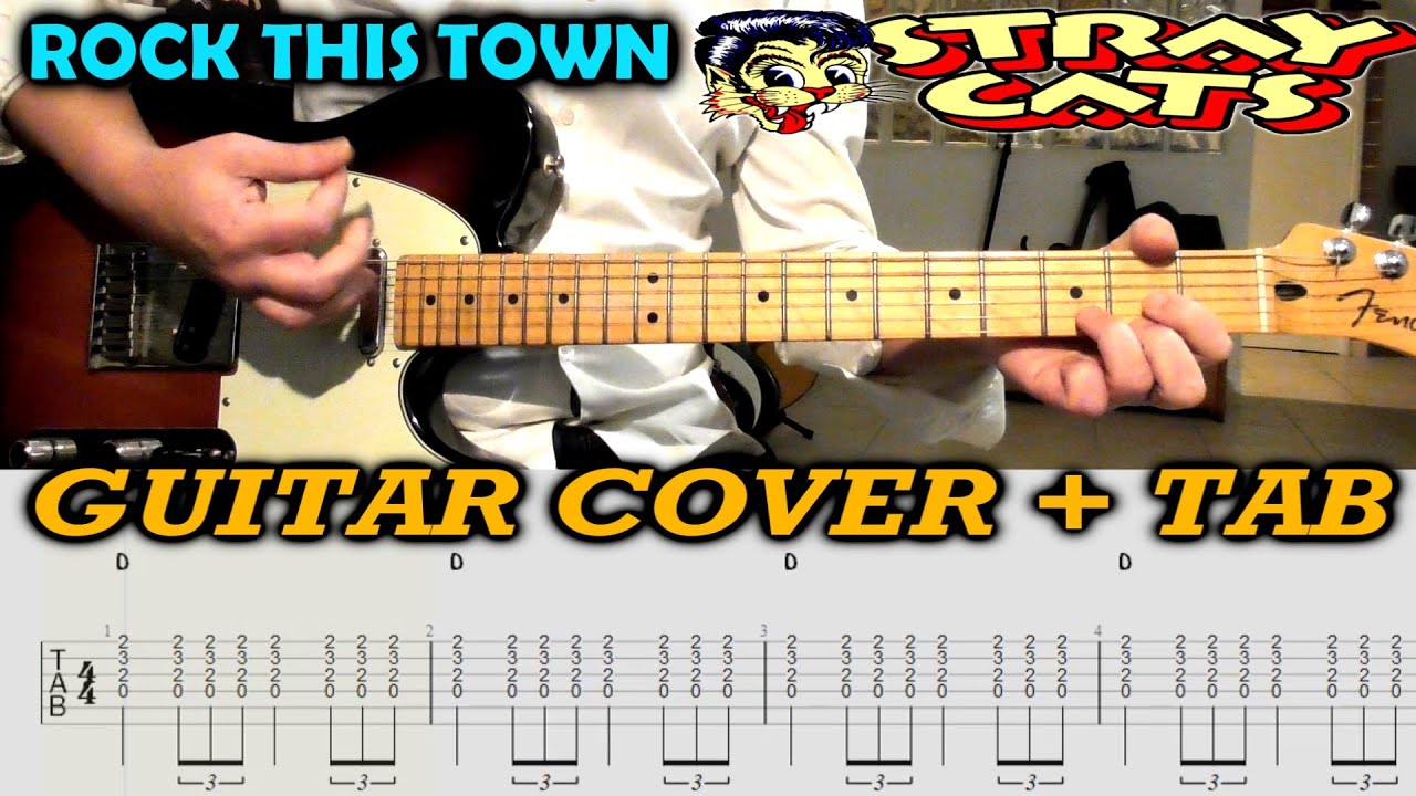 Rock This Town GUITAR TAB COVER Stray Cats | Rockabilly Brian Setzer Lesson