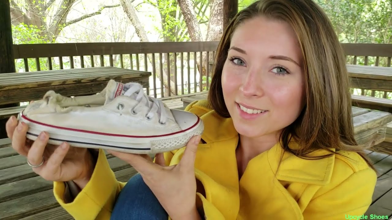 Upcycle Shoes:  Scarlet reviewing her barefoot Converse sneakers and boots bundle (SOLD)