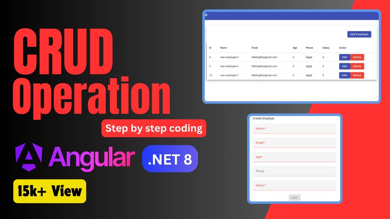 Angular CRUD Operation with .NET 8 Web API, Entity Framework Core | Project Tutorial in Hindi