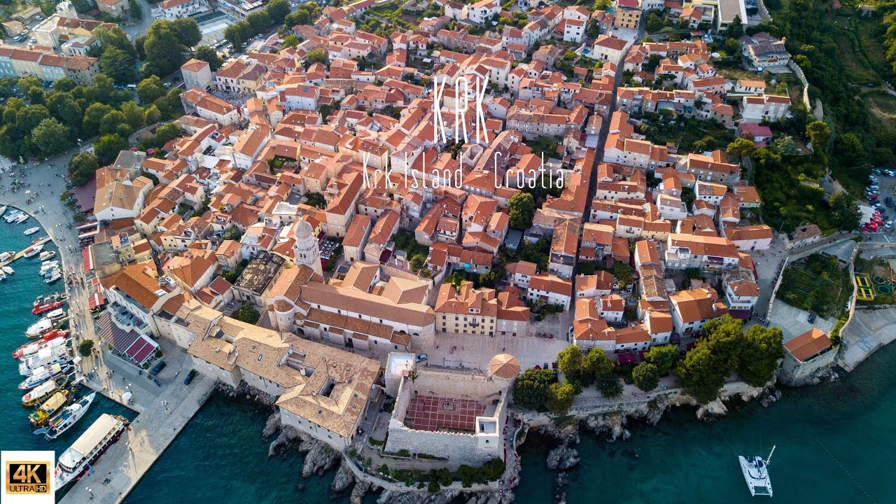 🇭🇷 4K drone video of Krk, Island of Krk, Croatia.