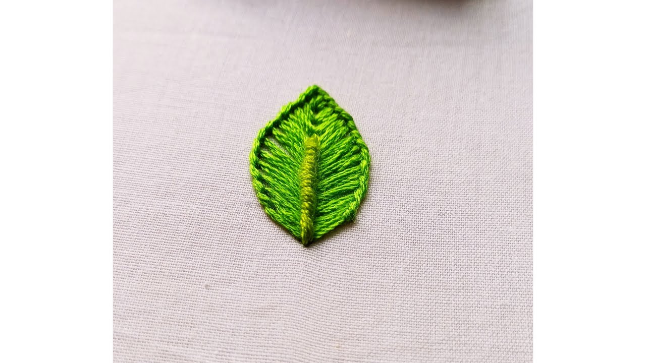 Beautiful Buttonhole stitch leaf embroidery design || Leaf embroidery tutorial || Hand embroidery