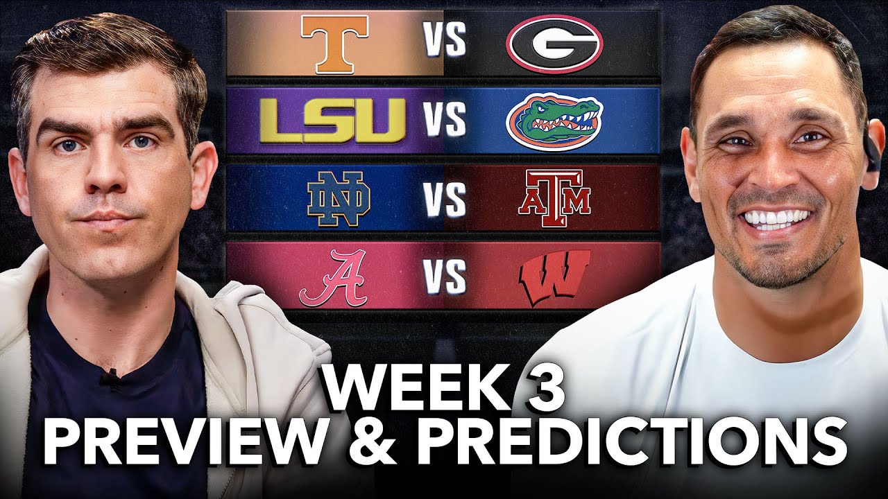 David Pollack’s Week 3 College Football Predictions | Tennessee v Georgia, LSU v Florida