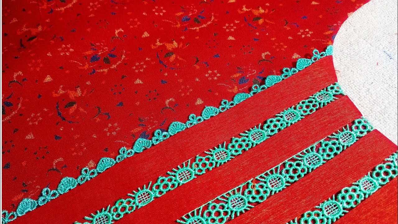 New beautiful Neck Design Cutting and stitching|Neck Design with joint lace 