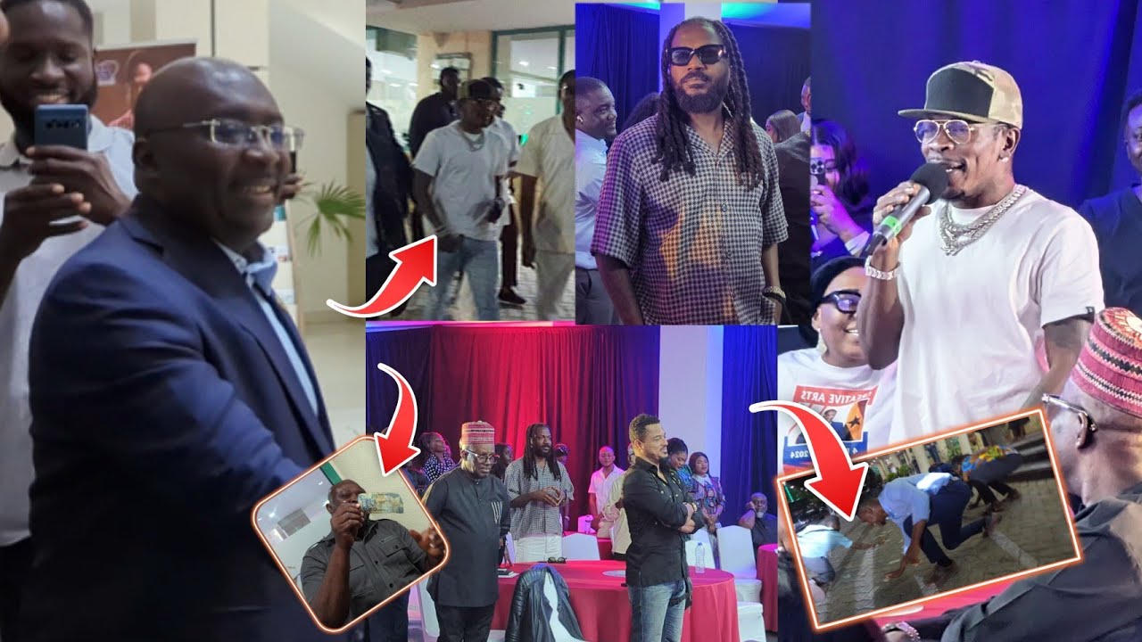 Shatta Wale Sprays a lot of Money after Meeting Dr Bawumia, Samini, Van Vicker & Other Celebrities 🔥