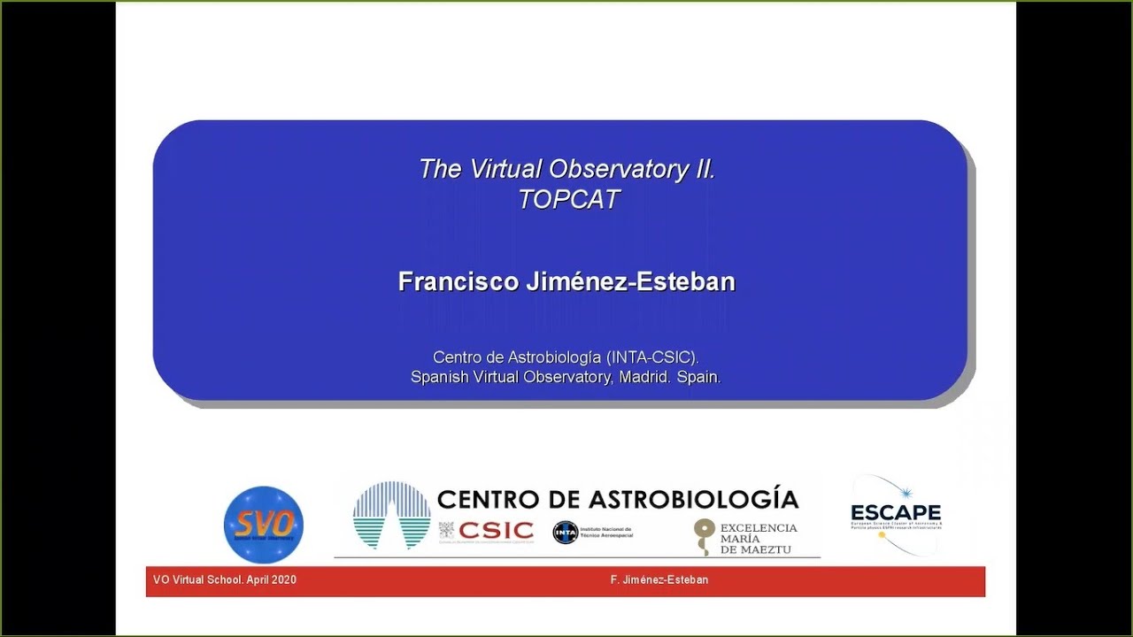 Micro-curso 'VOV: Taller remoto sobre Observatorio Virtual II. TOPCAT'