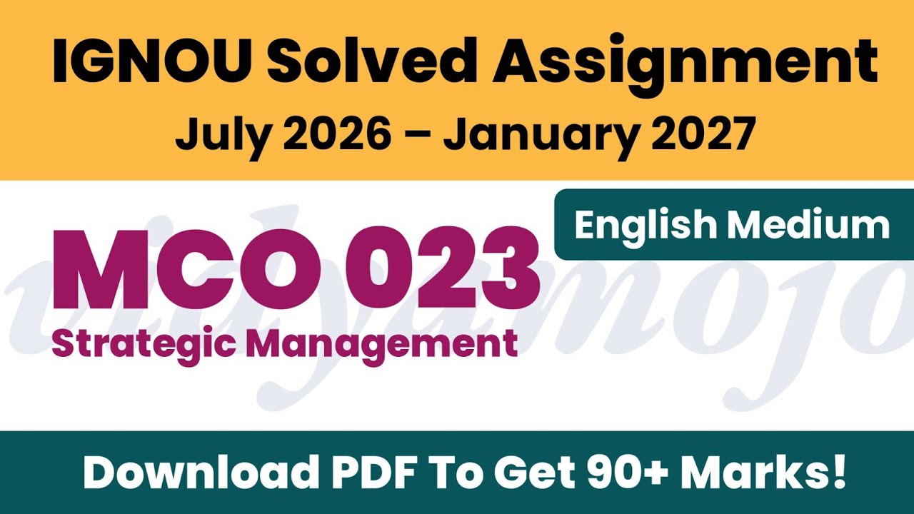 IGNOU MCO 023 Solved Assignment 2026-27 English Medium PDF Download | MCom Second Semester