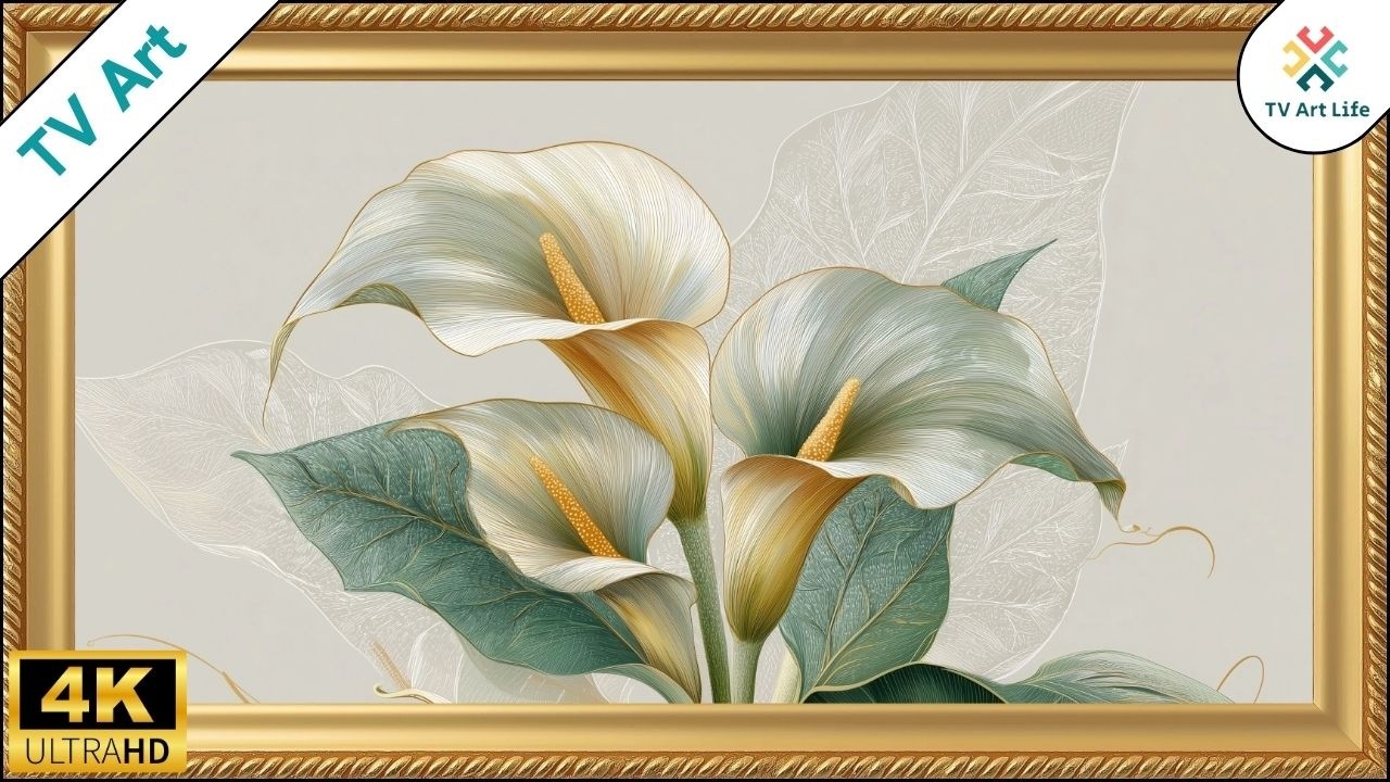 Beautiful Lily Wall Art Screensaver | 4 Hours of Soft Botanical TV Art