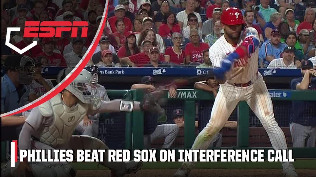 Phillies get walk-off win on catcher&rsquo;s interference calls vs. Red Sox | ESPN MLB