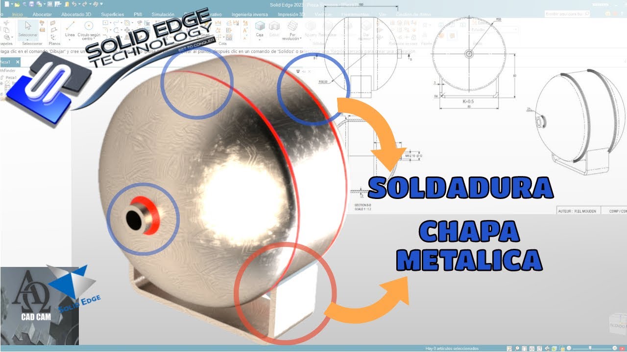 Solid Edge TUTORIAL Completo | PASO A PASO | Soldadura, Chapa Metalica