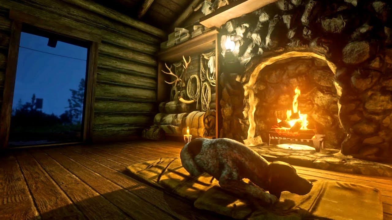 🔥Peaceful Dog Sleeping by Fireplace 24/7 | Warm Fire Ambience |