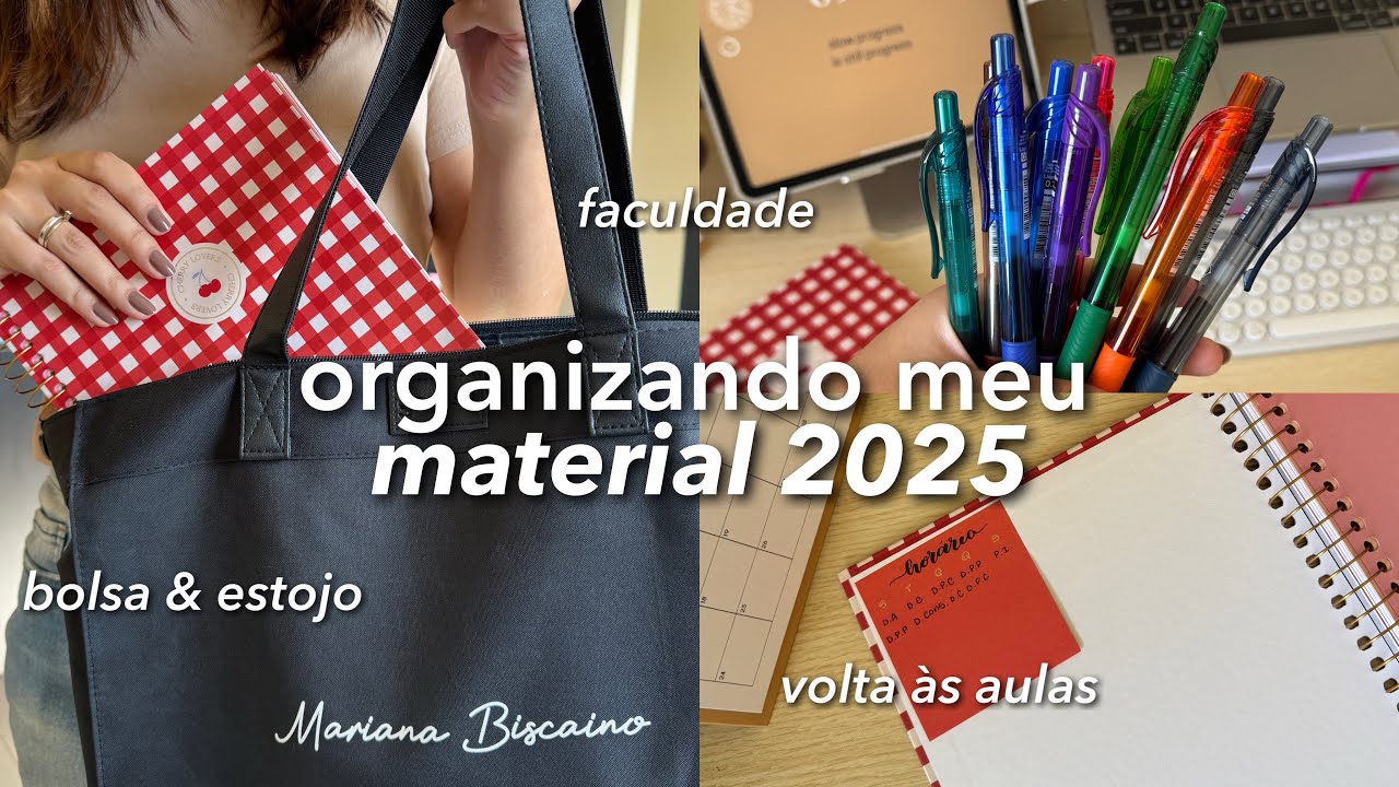 organizando meu material para 2025 | bolsa & estojo | faculdade de direito 🎓