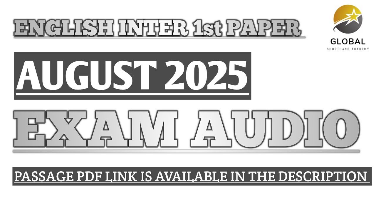 AUG 2025 SHORTHAND EXAM AUDIO ENGLISH INTER 1st PAPER | DOTE EXAM AUDIO