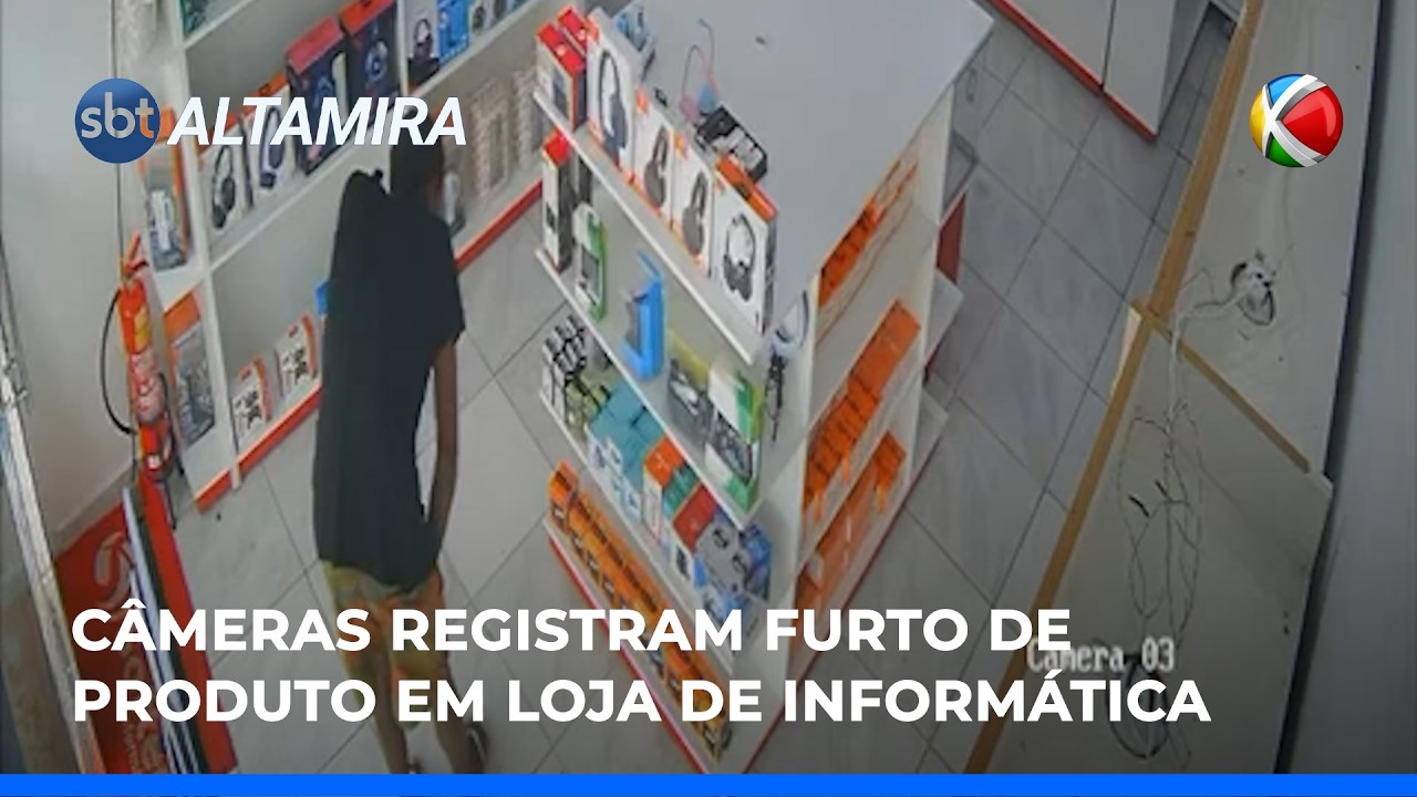 Câmeras registram furto em loja de informática em Altamira. | SBT Altamira