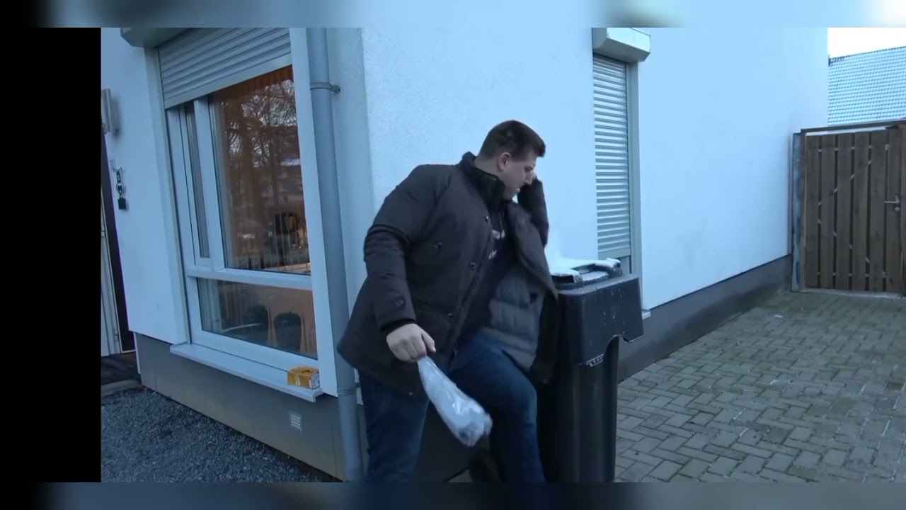 Ruben koet slaat bevroren prullenbak open???!!!