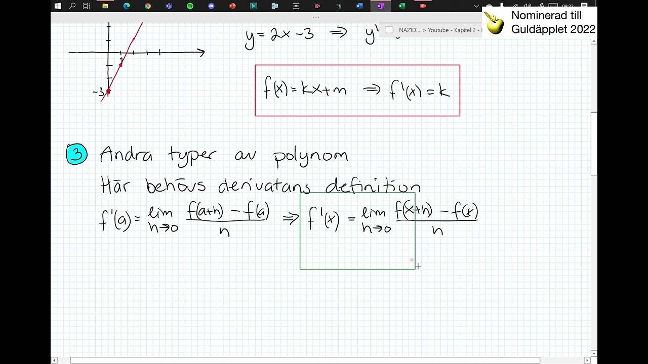 Matematik 3c - Kapitel 2 - 2.3 Derivatan av polynom