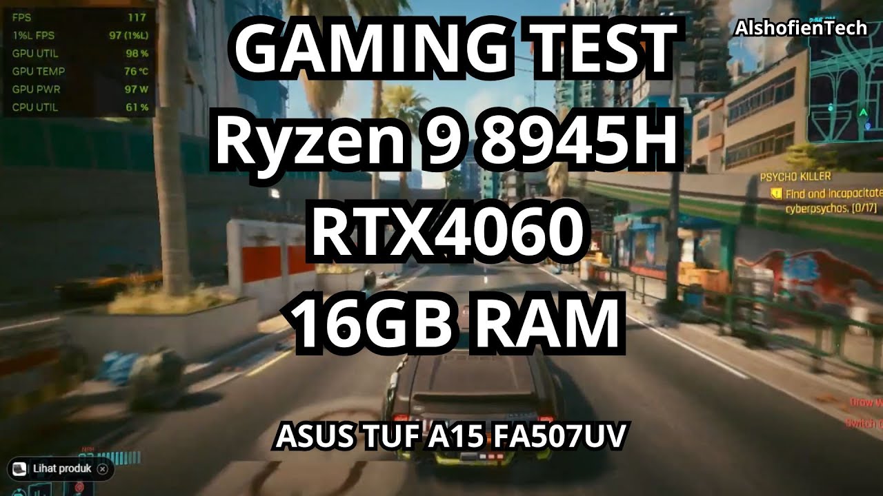 GAMING TEST ASUS TUF A15 FA507UV Ryzen 9 8945H RTX4060
