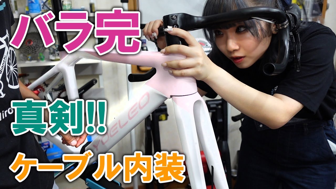 バラ完！真剣！ケーブル内装！ロードバイク女子バラ完計画YOELEOフレーム