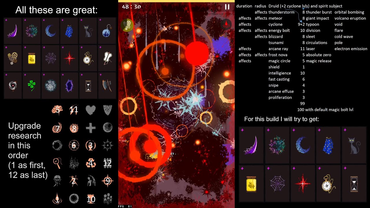 Magic Survival v0.8431 48:32 187k kills Outskirt no lag run. Build info in description