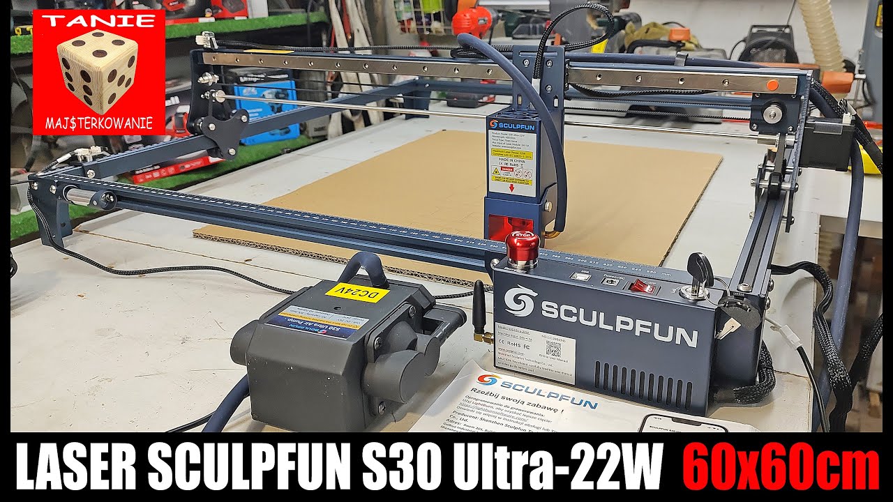SCULPFUN S30 Ultra-22W  60x60cm !!! Mocny Laser z Bardzo Dużym Polem Roboczym !!!
