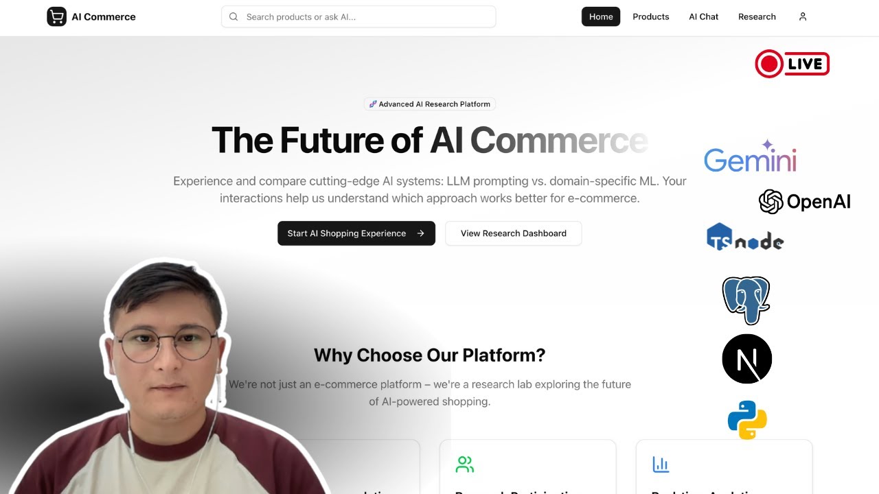 AI ga asoslangan internet do'kon loyihasini quramiz 🚀| Master's research proposal