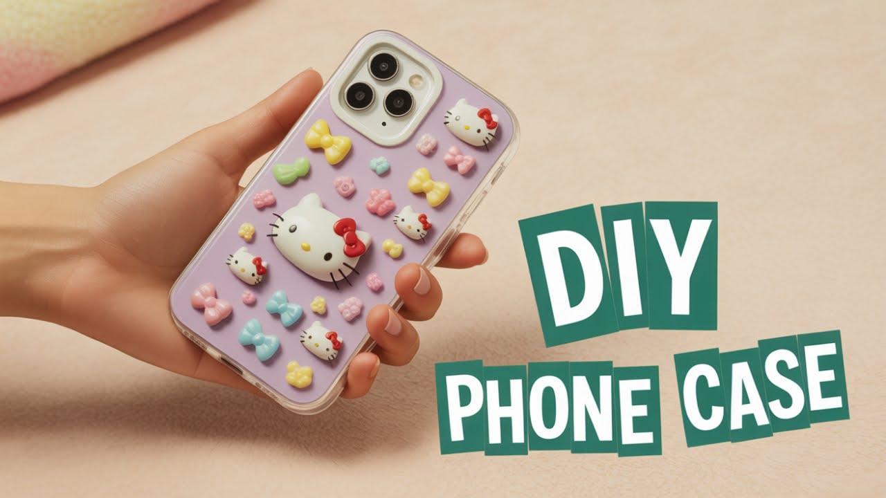 DIY Fancy Phone Case with Hello Kitty - Easy and Cute