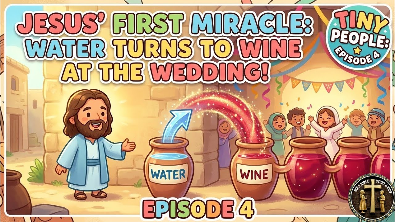 Jesus' First Miracle: Water Turns To Wine At The Wedding! Episode 4.  Super Book Bible 