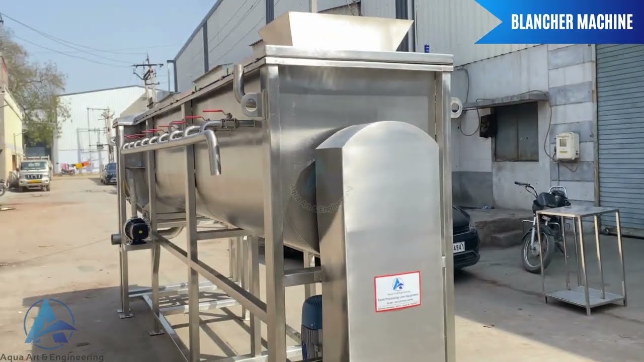 Screw Blancher Machine | Auger Blancher | Blancher for French Fries | Blancher for Banana Peeling