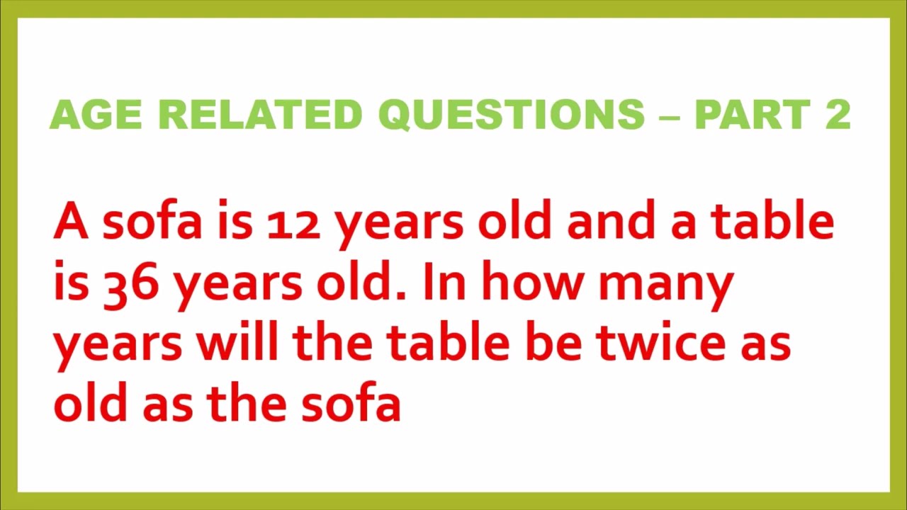 Logical Reasoning | How to solve age related problems - Part 2