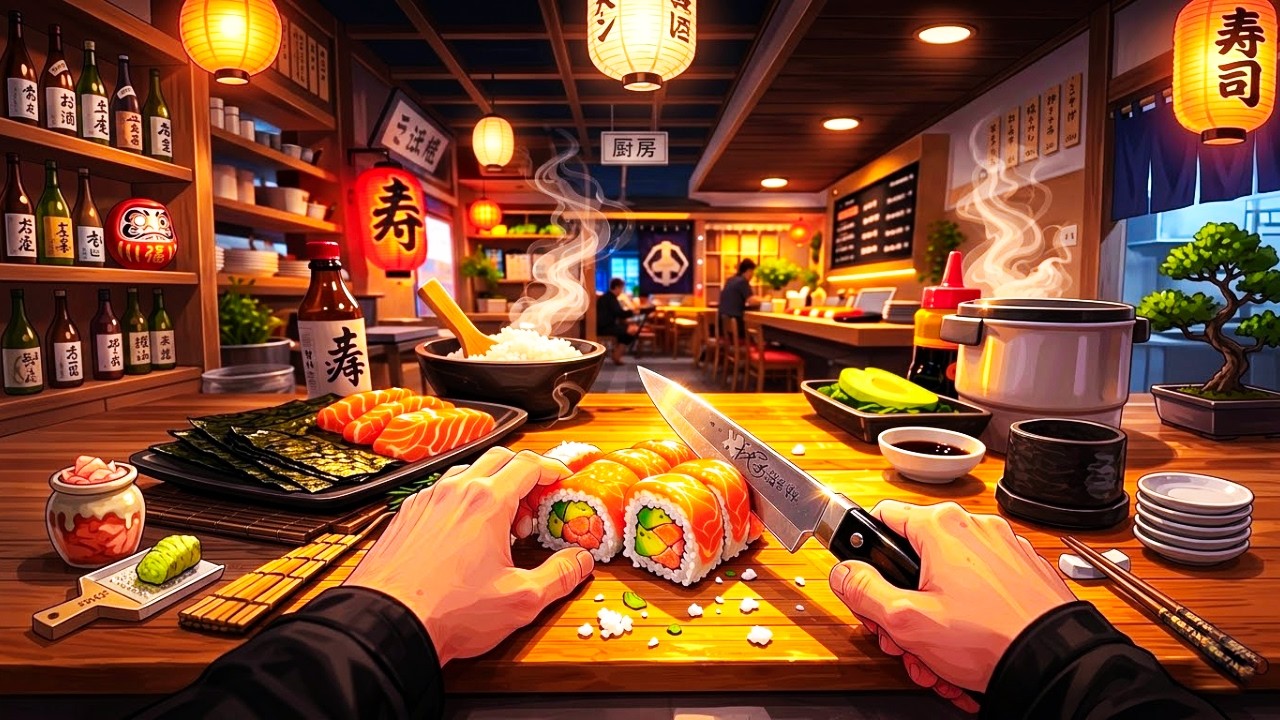 DAY 1 In This NEW Addictive Sushi Simulator...