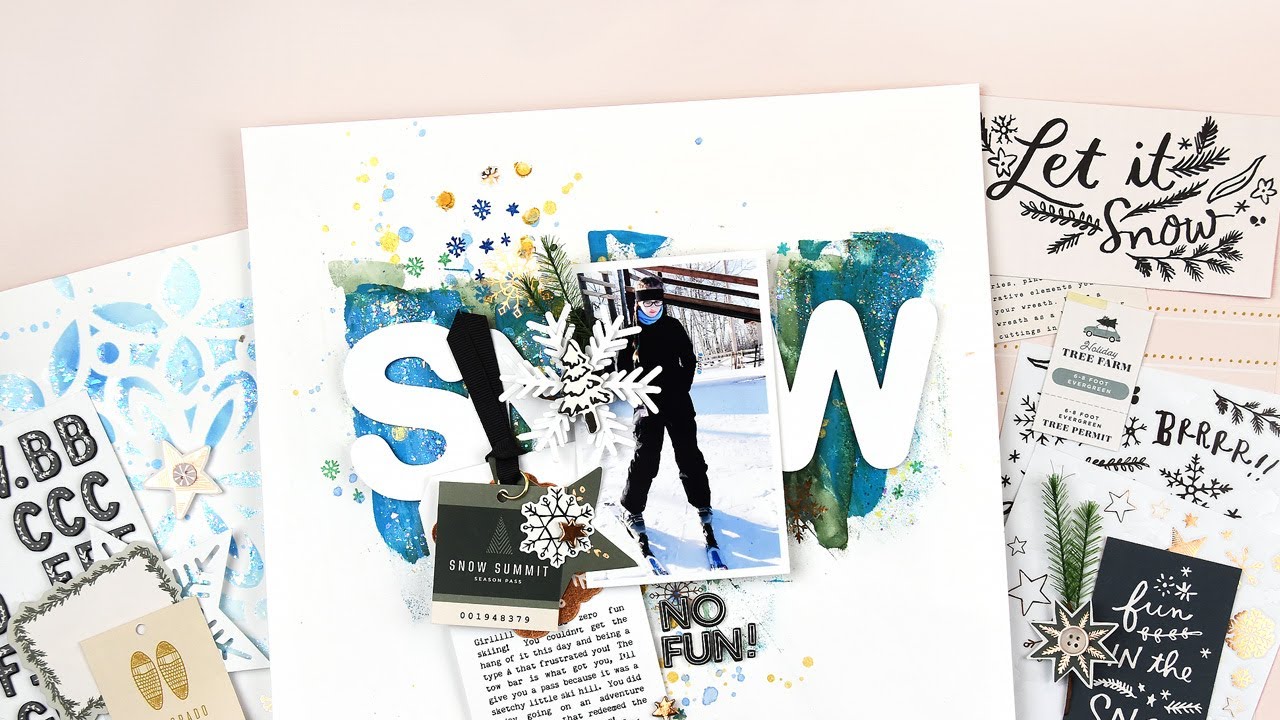 Mixed Media Scrapbook Layout Process Video