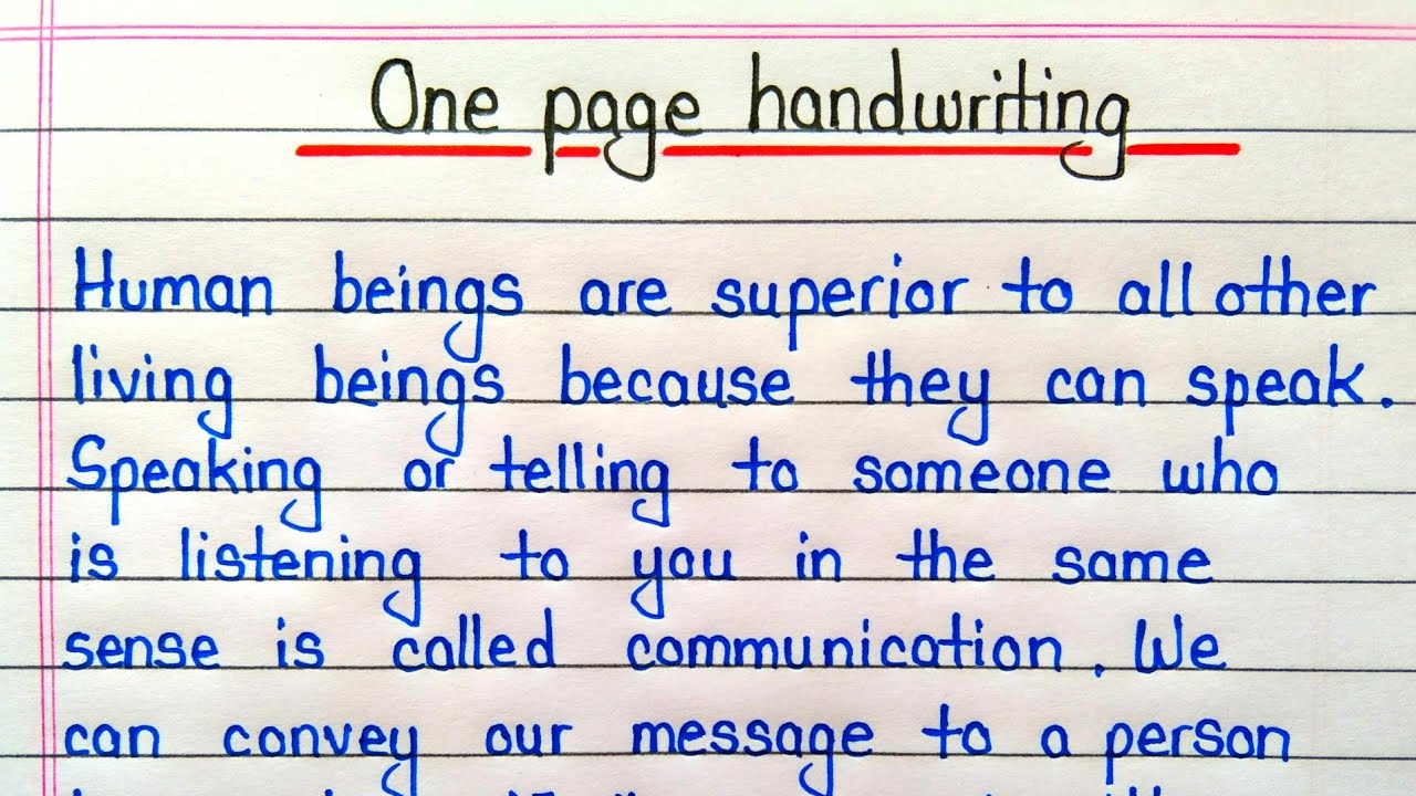 One page handwriting || English writing || 1 page writing in english