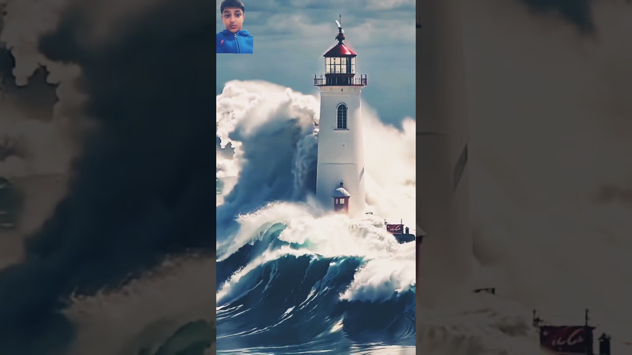 Lighthouse job 33crore in one month salary #ocean #wavescrashing #lighthouse