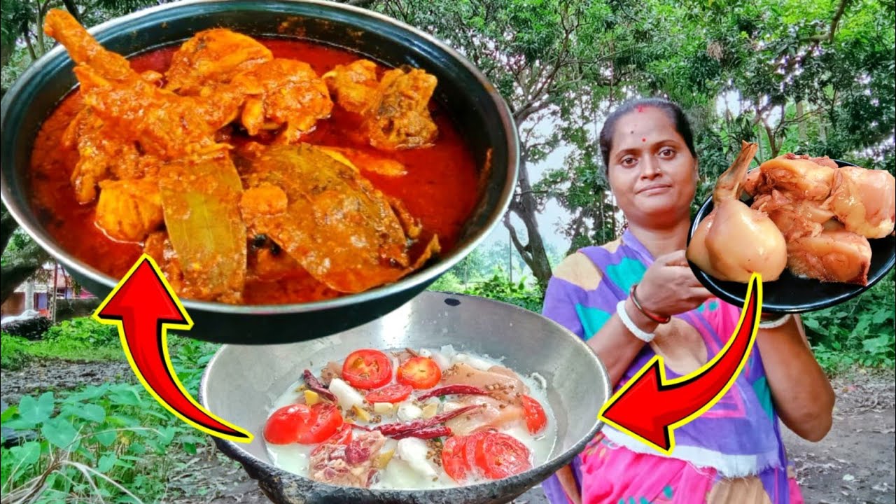 দেশি গরুর দুধ দিয়ে সেরা স্বাদের মুরগির মাংস কষা রান্না করলাম | Milk Chicken curry recipe | village 