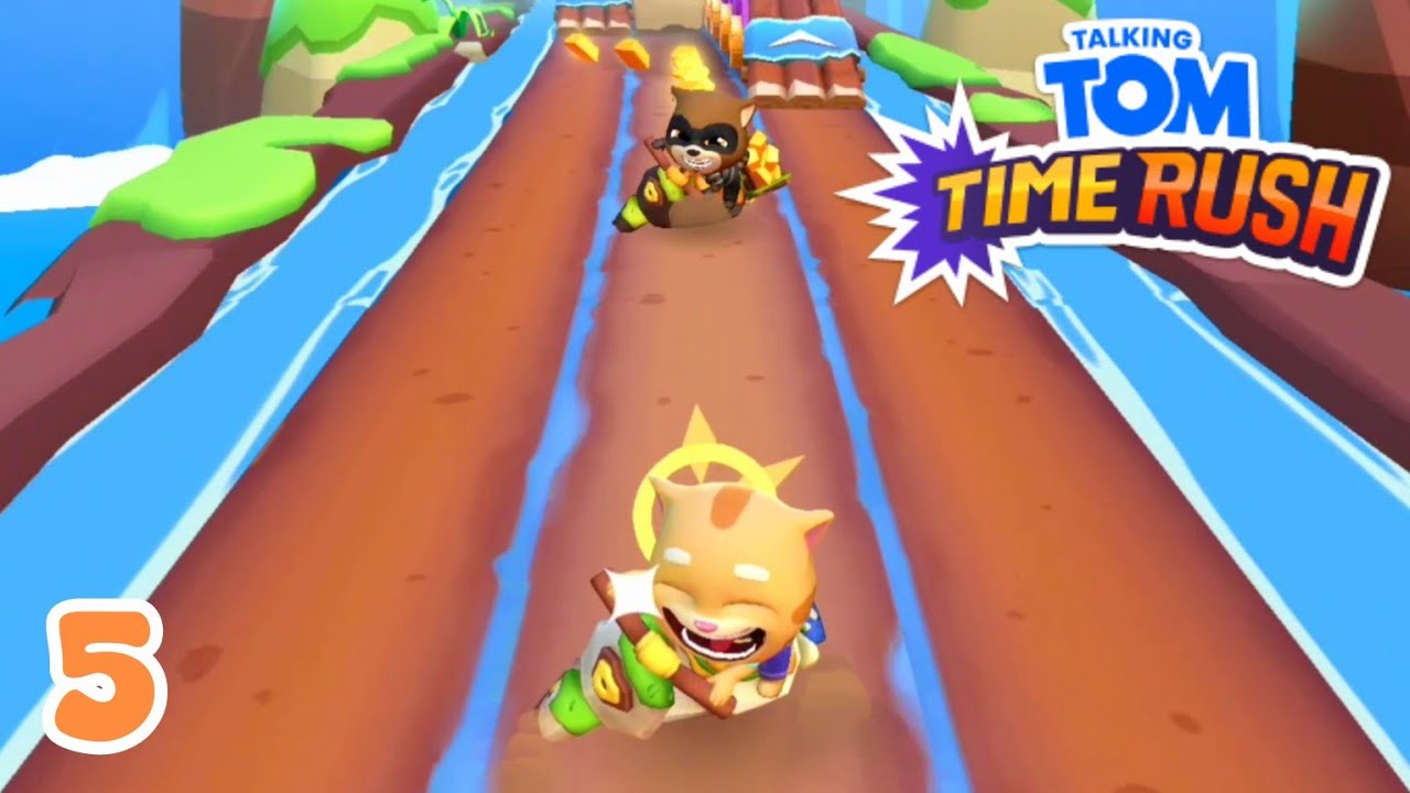 Ginger's Speedy Race Against the Raccoon! Talking Tom Time Rush Gameplay - Part 5