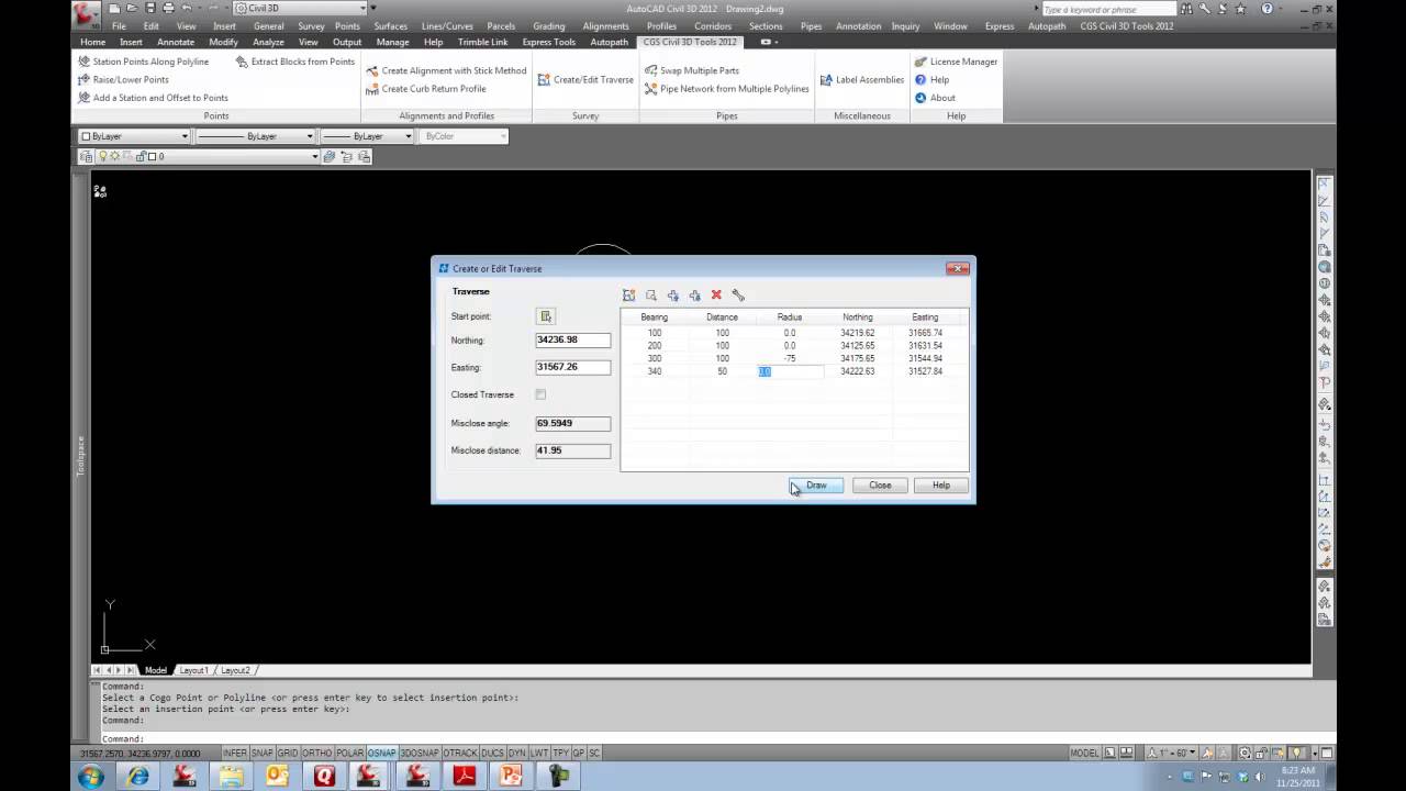 CGS Civil 3D Tools - Create Edit Traverse