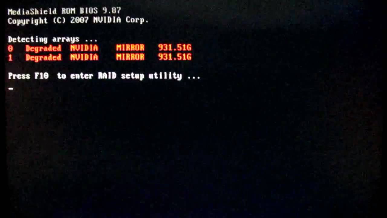 nVidia RAID Degraded