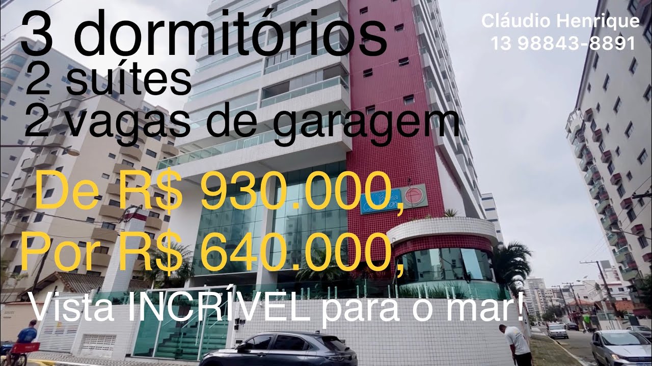 VENDIDO | Vista Mar Incr&iacute;vel: Baixou R$ 600.000, Apartamento 3 Dormit&oacute;rios Abaixo do Valor!