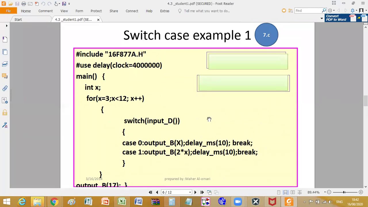 CCS for PIC if, if else and switch statements